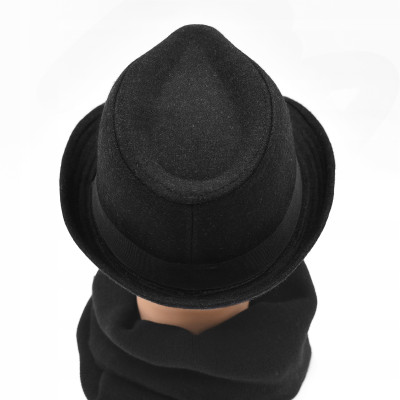 Kapelusz Męski Zimowy Wełniany Czarny Ponadczasowa Elegancja Pako Jeans - Pakojeans.pl