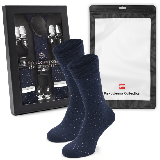 Elegancki PREZENT dla Mężczyzny ZESTAW Premium Szelki i Skarpety Pako Jeans - Pakojeans.pl