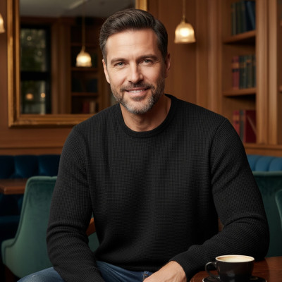 Elegancki SWETER Męski GALANT Klasyczny CZARNY Bawełniany Pako Jeans + Pudełko - Pakojeans.pl