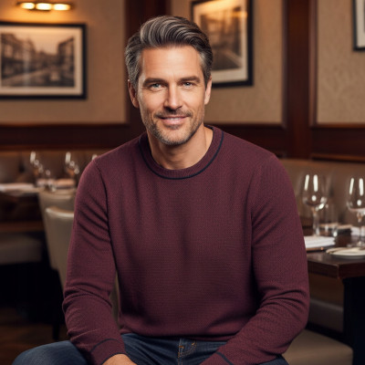 Elegancki SWETER Męski BORDOWY Melanż Bawełniany DANDYS Pako Jeans + Pudełko - Pakojeans.pl