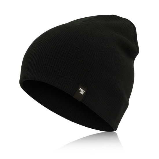 Czapka beanie dzianinowa dwuwarstwowa męska damska CZARNA