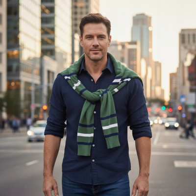 Zestaw męski premium - koszula i sweter, elegancki prezent dla mężczyzny - Pakojeans.pl