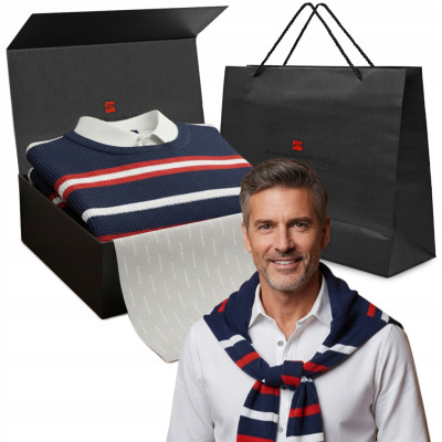 Zestaw męski premium - koszula i sweter, elegancki prezent dla mężczyzny - Pakojeans.pl