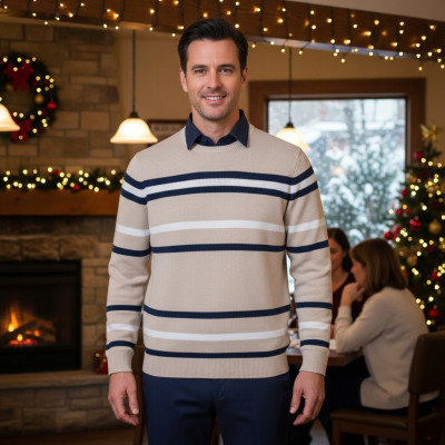 Zestaw męski premium - koszula i sweter, elegancki prezent dla mężczyzny - Pakojeans.pl