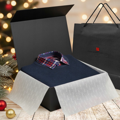 Zestaw męski premium - koszula i sweter, elegancki prezent dla mężczyzny - Pakojeans.pl