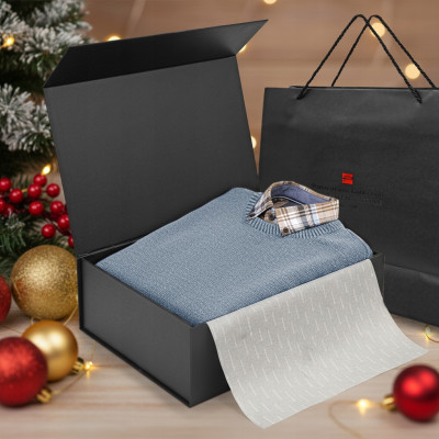 Zestaw męski premium - koszula i sweter, elegancki prezent dla mężczyzny - Pakojeans.pl