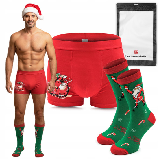 PREZENT dla Mężczyzny ZESTAW Świąteczny - Bokserki i Skarpety Pako Jeans - Pakojeans.pl