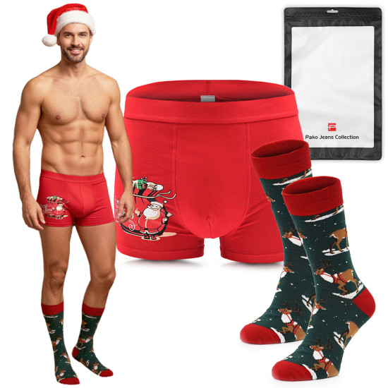 PREZENT dla Mężczyzny ZESTAW Świąteczny - Bokserki i Skarpety Pako Jeans - Pakojeans.pl