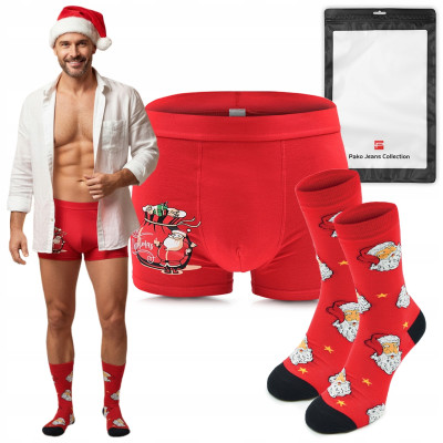 PREZENT dla Mężczyzny ZESTAW Świąteczny - Bokserki i Skarpety Pako Jeans - Pakojeans.pl