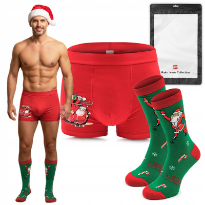 PREZENT dla Mężczyzny ZESTAW Świąteczny - Bokserki i Skarpety Pako Jeans - Pakojeans.pl
