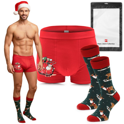 PREZENT dla Mężczyzny ZESTAW Świąteczny - Bokserki i Skarpety Pako Jeans - Pakojeans.pl