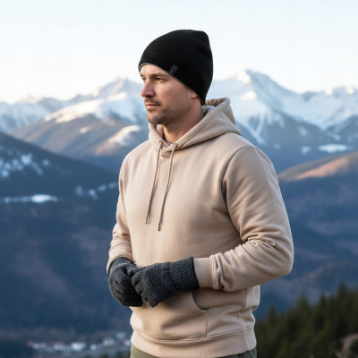 CZAPKA Dwustronna i RĘKAWICZKI Zestaw na Zimę Dla Niego Pako Jeans - Pakojeans.pl