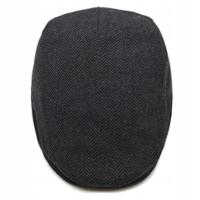 Kaszkiet Męski Zimowy Ocieplany Elegancka Czapka w Jodełkę Pako Jeans - Pakojeans.pl