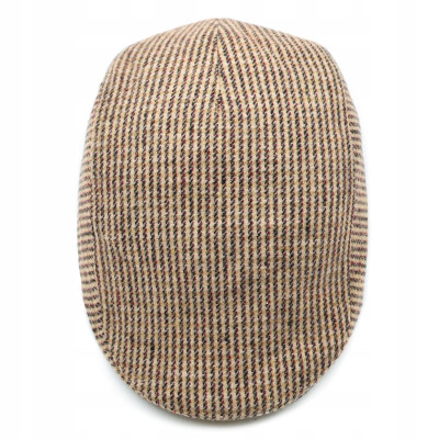 Kaszkiet Męski Zimowy Ocieplany Elegancka Czapka w Kratkę Pako Jeans - Pakojeans.pl