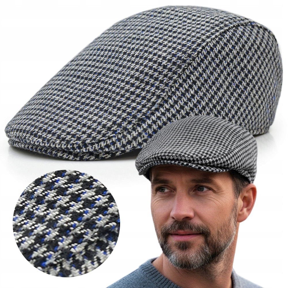 Kaszkiet Męski Zimowy Ocieplany Elegancka Czapka w Peptikę Pako Jeans - Pakojeans.pl Kaszkiet Męski Zimowy Ocieplany Elegancka Czapka w Peptikę Pako Jeans - Pakojeans.pl