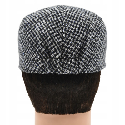 Kaszkiet Męski Zimowy Ocieplany Elegancka Czapka w Peptikę Pako Jeans - Pakojeans.pl
