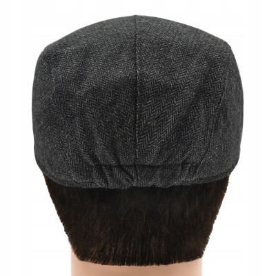 Kaszkiet Męski Zimowy Ocieplany Elegancka Czapka w Jodełkę Pako Jeans - Pakojeans.pl