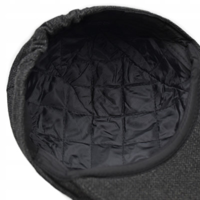 Kaszkiet Męski Zimowy Ocieplany Elegancka Czapka w Jodełkę Pako Jeans - Pakojeans.pl