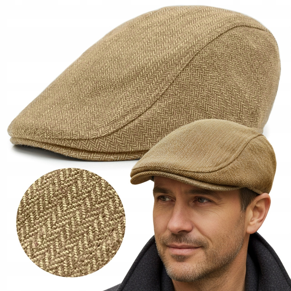 Kaszkiet Męski Zimowy Ocieplany Elegancka Czapka w Jodełkę Pako Jeans - Pakojeans.pl Kaszkiet Męski Zimowy Ocieplany Elegancka Czapka w Jodełkę Pako Jeans - Pakojeans.pl