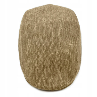 Kaszkiet Męski Zimowy Ocieplany Elegancka Czapka w Jodełkę Pako Jeans - Pakojeans.pl