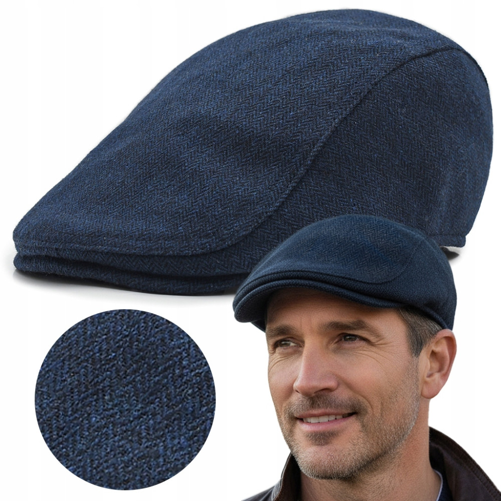 Kaszkiet Męski Zimowy Ocieplany Elegancka Czapka w Jodełkę Pako Jeans - Pakojeans.pl Kaszkiet Męski Zimowy Ocieplany Elegancka Czapka w Jodełkę Pako Jeans - Pakojeans.pl