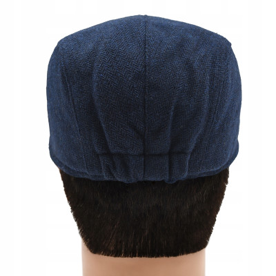 Kaszkiet Męski Zimowy Ocieplany Elegancka Czapka w Jodełkę Pako Jeans - Pakojeans.pl