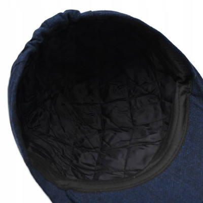 Kaszkiet Męski Zimowy Ocieplany Elegancka Czapka w Jodełkę Pako Jeans - Pakojeans.pl