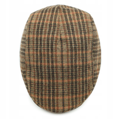 Kaszkiet Męski Zimowy Ocieplany Elegancka Czapka Krata 50% Wełny Pako Jeans - Pakojeans.pl