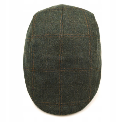 Kaszkiet Męski Zimowy Ocieplany Elegancka Czapka Krata 30% Wełny Pako Jeans - Pakojeans.pl