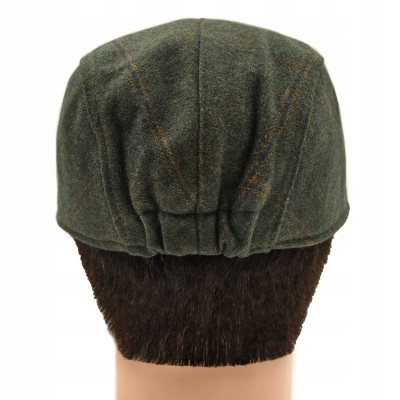 Kaszkiet Męski Zimowy Ocieplany Elegancka Czapka Krata 30% Wełny Pako Jeans - Pakojeans.pl