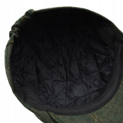 Kaszkiet Męski Zimowy Ocieplany Elegancka Czapka Krata 30% Wełny Pako Jeans - Pakojeans.pl