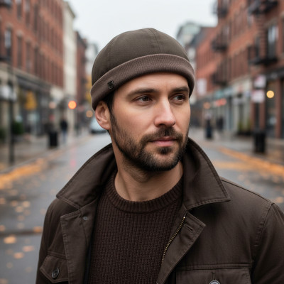 Czapka DOKERKA krótka leonka bez daszka SZARA - Pakojeans.pl