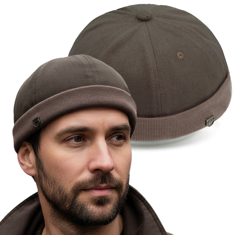 Czapka DOKERKA krótka leonka bez daszka SZARA - Pakojeans.pl