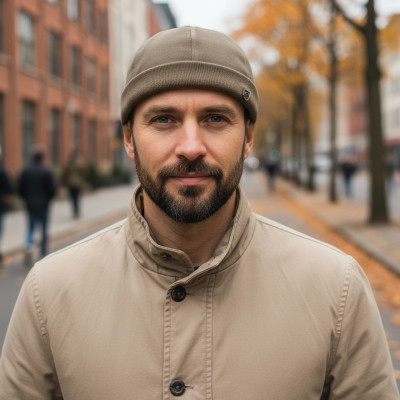 Czapka DOKERKA krótka leonka bez daszka JASNOBRĄZOWA - Pakojeans.pl