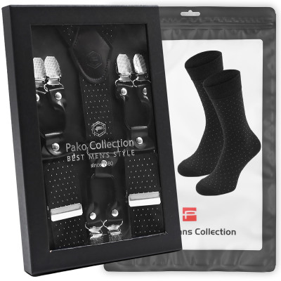 Elegancki PREZENT dla Mężczyzny ZESTAW Premium Szelki i Skarpety Pako Jeans - Pakojeans.pl