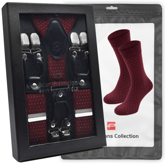 Elegancki PREZENT dla Mężczyzny ZESTAW Premium Szelki i Skarpety Pako Jeans - Pakojeans.pl