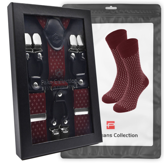 Elegancki PREZENT dla Mężczyzny ZESTAW Premium Szelki i Skarpety Pako Jeans - Pakojeans.pl