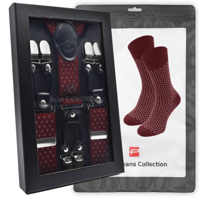 Elegancki PREZENT dla Mężczyzny ZESTAW Premium Szelki i Skarpety Pako Jeans - Pakojeans.pl