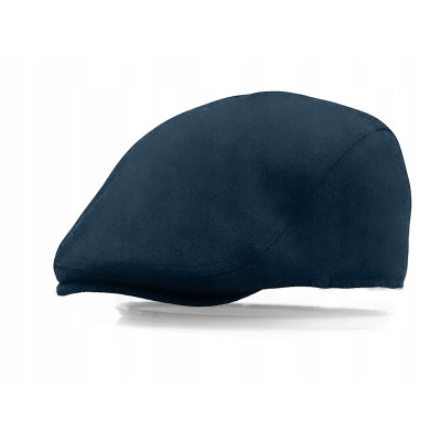 Kaszkiet Męski Ocieplany Klasyczny Granatowy Czapka na Zimę Pako Jeans - Pakojeans.pl