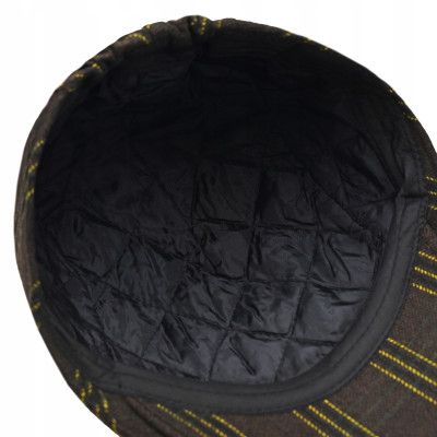 Kaszkiet Męski Zimowy Ocieplany Elegancka Czapka Krata 50% Wełny Pako Jeans
