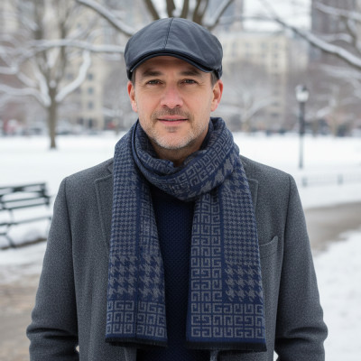 Kaszkiet Męski Skórzany i Szalik Pako Jeans Modny Komplet dla Niego na Prezent - Pakojeans.pl