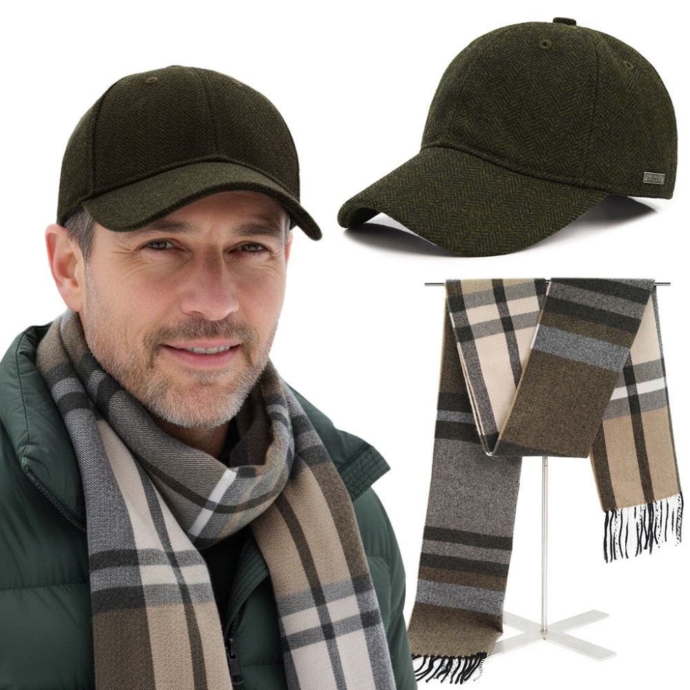 Czapka z Daszkiem 50% Wełny i Szalik Pako Jeans Elegancki Komplet Dla Niego - Pakojeans.pl