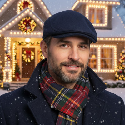 Kaszkiet Męski z Wełną i Szalik Pako Jeans Świąteczny Komplet Dla Niego - Pakojeans.pl