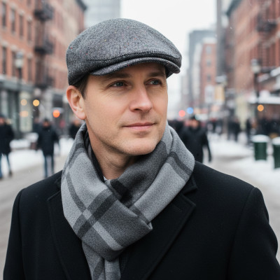 Kaszkiet Męski z Wełną i Szalik Pako Jeans Elegancki Komplet Dla Niego - Pakojeans.pl