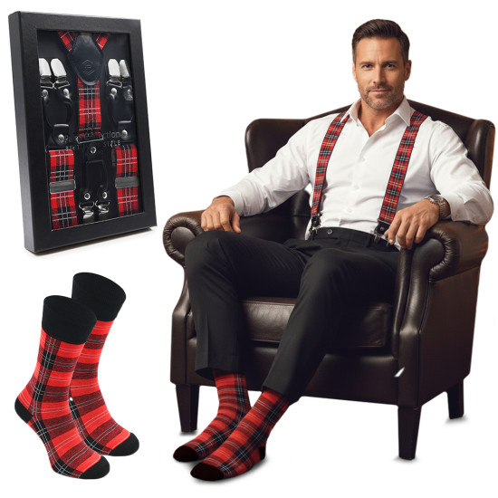 Elegancki PREZENT dla Mężczyzny ZESTAW Premium Szelki i Skarpety Pako Jeans - Pakojeans.pl