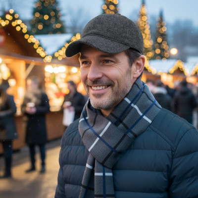 Czapka z Daszkiem Ocieplana i Szalik Pako Jeans Elegancki Komplet Dla Niego - Pakojeans.pl