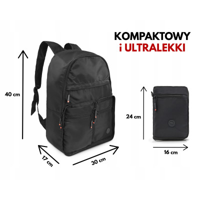 Składany PLECAK Sportowy Podróżny Pojemny ULTRALEKKI Praktyczny Pako Jeans - Pakojeans.pl