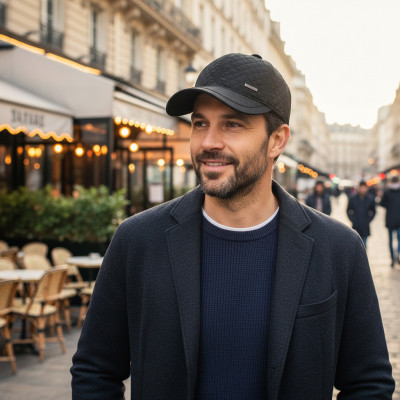 Czapka Zimowa z Daszkiem i Nausznikami Ocieplana Pikowana Czarna Pako Jeans - Pakojeans.pl