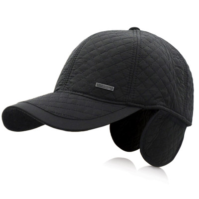 Czapka Zimowa z Daszkiem i Nausznikami Ocieplana Pikowana Czarna Pako Jeans - Pakojeans.pl