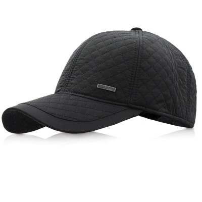 Czapka Zimowa z Daszkiem i Nausznikami Ocieplana Pikowana Czarna Pako Jeans - Pakojeans.pl